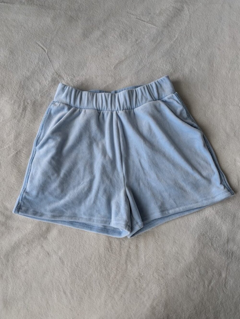 Lounge blue velour comfy shorts